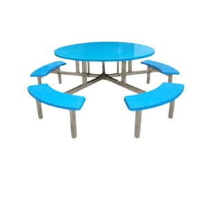 Juego de Mesa y Sillas de Comedor de Acero Inoxidable y Fibra de Vidrio para Diez Personas, Venta Caliente de Fábrica, para Uso en Restaurantes/Cantinas, Muebles Modernos - Product Image 2