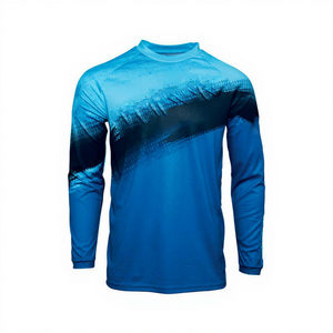 Maillot de motocross unisexe à manches longues, dégradé bleu, sublimation, polyester à séchage rapide, pour enfants, toutes saisons - Product Image 1
