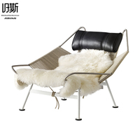 Fauteuil de salon moderne de luxe en cuir véritable et acier inoxydable, compatible avec les canapés, pour chambre, hôtel, villa, salle d'exposition - Inclinable