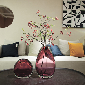 Retro Style Home Decoration Drip Type Living Room Red Mini <b>Glass</b> and Crystal Vases - Product Image 4