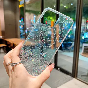 Atouchbo casing ponsel Model INS, casing ponsel tahan guncangan, desain tetesan Glitter langit bintang untuk Iphone untuk SAMSUNG dan HUAWEI