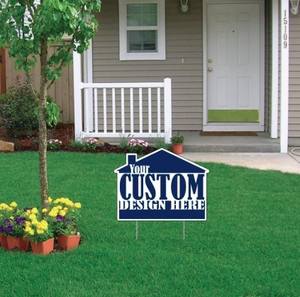 Custom Logo Full Color Printing Waterproof Outdoor Best Quality House Shaped Corrugated <b>Plastic</b> Yard Signs - Product Image 3