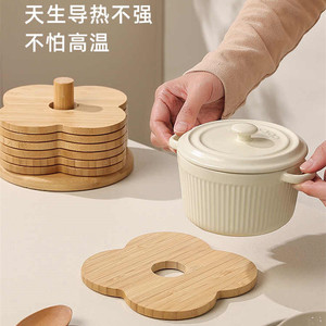Alfombrilla de bambú aislante del calor, antideslizante, para ollas de cocina, para uso en mesas - Product Image 4