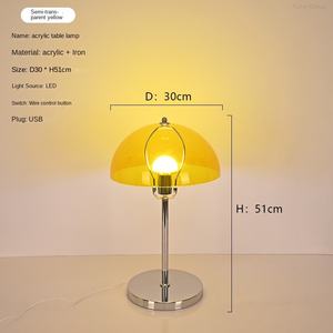 Lámpara de escritorio con bolsa vintage, lámpara de ambiente famosa de Internet, lámpara de decoración de dormitorio, pantalla de acrílico transparente, lámpara de hongo - Product Image 5