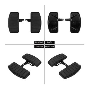 Repose-pieds arrière pour passager, plateforme large réglable, noir chromé, paire pour Harley Sportster XL Dyna Softail Touring - Product Image 4