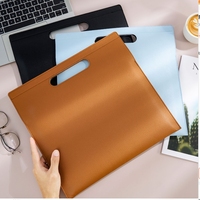 Porte-documents en cuir PU, grande capacité, imperméable, classeur professionnel, porte-fichiers, rangement de papier de bureau