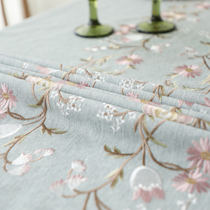 Manteaux De Mesa Bordados Manteau De <span class=keywords><strong>Lino</strong></span> Bordado Carré Broderie Tissu Brodé Nappe Nappe Pour Table À Manger - Product Image 3