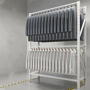 Customizable Heavy Duty Stainless Steel Corrosion Protection Warehouse Garment Clothing Rack Thickened Tube High Capacity - Product Image 1