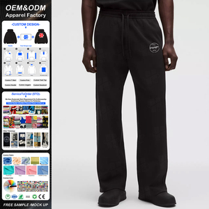 กางเกงจ็อกเกอร์ขายส่ง OEM คุณภาพสูง เนื้อผ้าหนา กางเกงวอร์มลำลองแบบมีเชือกผูกเอว กางเกงวอร์มทรงตรงปักลายตามสั่งสำหรับผู้ชาย - Product Image 1