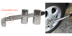 <span class=keywords><strong>Chiave</strong></span> a cricchetto estensibile a L con 4 attacchi da 17, 19, 21, 23 mm per cambio e riparazione pneumatici - Product Image 3