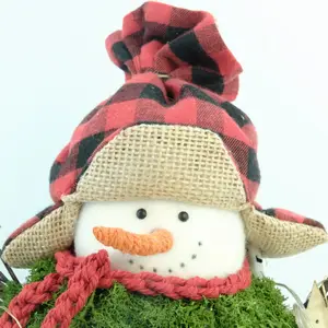 Christmas Snowman Preserved Moss Lichen Snowman For Xmas Tree Ornament