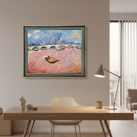 Reproduction de niveau muséale du tableau de l'artiste André Derain, Paysage abstrait du Pont de la Tamise, Impression sur toile numérique haute définition