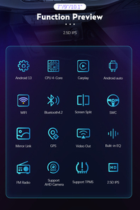 <span class=keywords><strong>Radio</strong></span> Reproductor MP5 Portátil de 9 Pulgadas y 2 Din con Pantalla de 32 GB, Estéreo, <span class=keywords><strong>CD</strong></span>, Android, Carplay, GPS, Amplificador DSP y OBD2 - Product Image 6