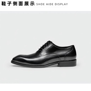 Chaussures à lacets en cuir véritable de haute qualité, teintes à la main, finition brossée, brillance naturelle, confortables, légères et respirantes, pour l'automne et le bureau - Product Image 2