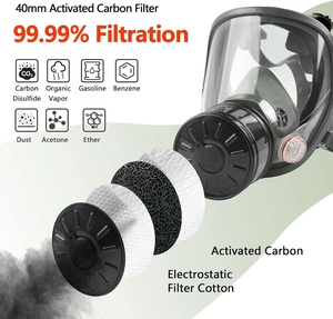 Masker Respirator Wajah Penuh yang Dapat Digunakan Kembali dengan <span class=keywords><strong>Filter</strong></span> Karbon Aktif <span class=keywords><strong>40mm</strong></span> Kapas untuk Bertahan Hidup - Debu Nuklir dan Bahan Kimia - Product Image 3