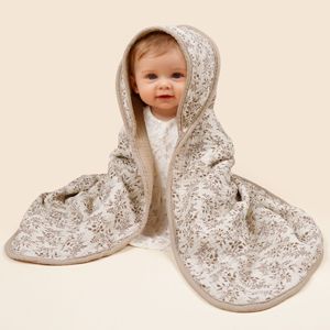 Serviette <span class=keywords><strong>de</strong></span> <span class=keywords><strong>bain</strong></span> pour bébé en gaze à 4 couches, en coton absorbant, couverture à capuche, couverture enveloppante pour nourrissons - Product Image 2