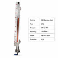 Jauge de niveau magnétique à flotteur RUIJI DN25 DN40 DN50 pour réservoir à bride 316L PN1.6 MPa
