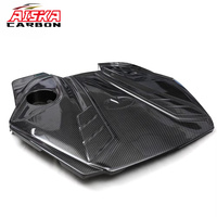 AISKA Nuevo embellecedor exterior de capó delantero de fibra de carbono real para coche, cubierta de motor de fibra de carbono seca de repuesto para Infiniti Q60 Q50 3.0T 2016+