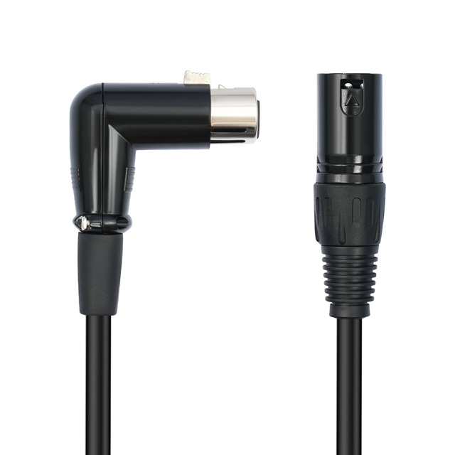 Cross-border new product in stock: Balanced three-core 90-degree elbow female to male XLR audio cable