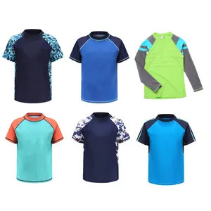 OEM ODM UPF 50, Logo personnalisé imprimé par Sublimation Bjj Surf Rashguard dernière conception garçon éruption guard maillots de bain fabricants/