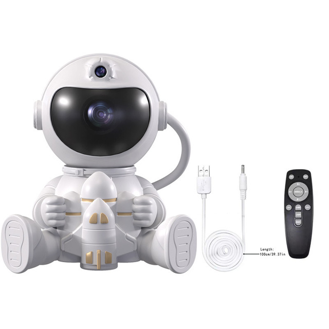 Muti-color Sitting Astronaut Projector Ocean Wave Star Light Projector Baby Led Astronaut Lamp Starry Night Light