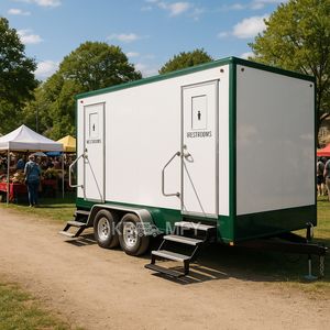 Nouvelle conception 2025, toilettes portables durables, remorques de toilettes à 3 conteneurs pour les événements - Product Image 4