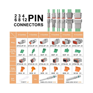Presa connettori elettrici impermeabili con <span class=keywords><strong>35</strong></span> paia di terminali solidi Pin prese DT Deutsch connettore Kit <span class=keywords><strong>2</strong></span> 3 4 6 8 12 Pin grigio - Product Image 4