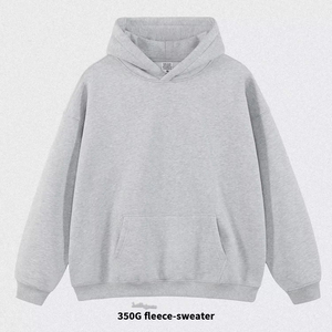 Sudadera con Capucha Extra Grande de Alta Calidad, 350 g/m², con Logotipo Personalizado, Lisa, Unisex, Negra, Gruesa, para Hombre - Product Image 6