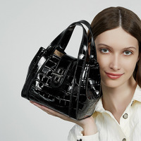 Sac à bandoulière pour femme en cuir véritable, motif crocodile, style rétro européen, très doux, best-seller