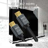 Câble blindé 4K 60Hz plaqué or avec gaine en PVC mâle-mâle pour ordinateur, moniteur HDTV, lecteur DVD et connectivité 3D