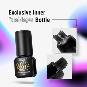 Pegamento UV Negro para Extensiones de Pestañas en Gel de Secado Rápido, Resistente al Agua, Sin Alcohol, de 5 ml, para Socios Regionales, Ofrece 8-10 - Product Image 5