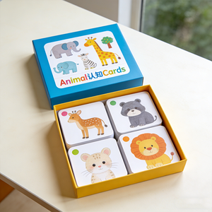 Juego de Cartas Educativas en Inglés Impresas en Papel Ecológico Verde, Personalizadas <span class=keywords><strong>para</strong></span> Niños, con <span class=keywords><strong>Palabras</strong></span> de Animales, Tarjetas de Memoria Flash en Caja - Product Image 2
