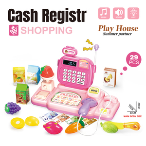 Luckytoys Filles Jouets Rose <span class=keywords><strong>Caisse</strong></span> <span class=keywords><strong>Enregistreuse</strong></span> Machine Shopping Épicerie Jouer <span class=keywords><strong>De</strong></span> L'argent Jeux Faire semblant Ensemble <span class=keywords><strong>De</strong></span> Jouets - Product Image 2