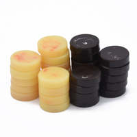Jetons de backgammon en résine faits à la main, 37 mm, pierres de backgammon en marbre noir et ivoire