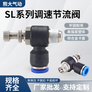 Vanne de régulation Sl6 02, connecteur pneumatique rapide M5 6 mm pour tuyau d'air, vanne à angle droit - Product Image 3