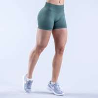 Shorts de yoga taille haute élastiques, rehausseurs de hanches, sans coutures, en Spandex/Nylon, infroissables, pour le fitness et le sport (sans fonction yoga)