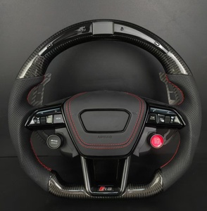 Volante Personalizado de Fibra de Carbono y Cuero Perforado con Botones de Encendido/Apagado para Modelos <span class=keywords><strong>Audi</strong></span> A5/A7/Q5/Q3 - Product Image 1
