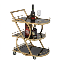 Carrito de Servicio Moderno y Elegante de Acero Inoxidable para Cocina de Hotel, Comedor, Bar, con 4 Ruedas, Personalizable, para Sala de Estar