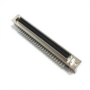 Conector DIN de 100 Pines, Conector Hembra de 1.27 mm, Montaje en PCB en Ángulo Recto, Carcasa de Aleación de Zinc, Contactos de Bronce Fosforoso - Product Image 1