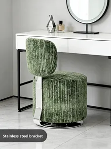 Tamburound Nordic Fabric Swivel Makeup <strong>Stool</strong> with Rotating Backrest for <strong>Bedroom</strong> Dressing Chair - Product Image 4