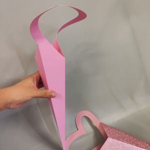 Boîte à <span class=keywords><strong>fleurs</strong></span> en forme de cœur écologique en carton recyclé pour l'emballage de bouquets - Product Image 4