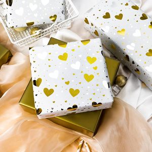Burymento Gold Foil Heart Wrapping Paper 17 In X 32.8 Ft Reversible <b>Gift</b> <b>Wrap</b> For Valentine's Day Birthday <b>Wedding</b> - Product Image 5
