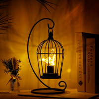 Lampe de table décorative pour cage à oiseaux élégante lampe de salle à manger de bar sans fil noire lampe alimentée par batterie pour d'autres décorations d'événements
