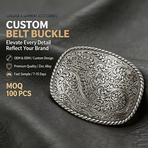 Hebilla de Cinturón Vaquero Occidental de Aleación de Zinc Premium con Logotipo Personalizado, Accesorio al por Mayor para Hombres, para Cinturones de Cuero Genuino y Jeans - Product Image 1