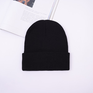 Bonnet noir chaud tricoté thermique Gorras Casquettes hommes femmes Chasse Logo animal personnalisé Chapeaux d'hiver en acrylique Bonnet plus long - Product Image 3