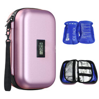 Boîte de rangement isotherme en cuir PU imperméable pour insuline, sac isotherme extérieur de taille personnalisable avec blocs réfrigérants, support OEM