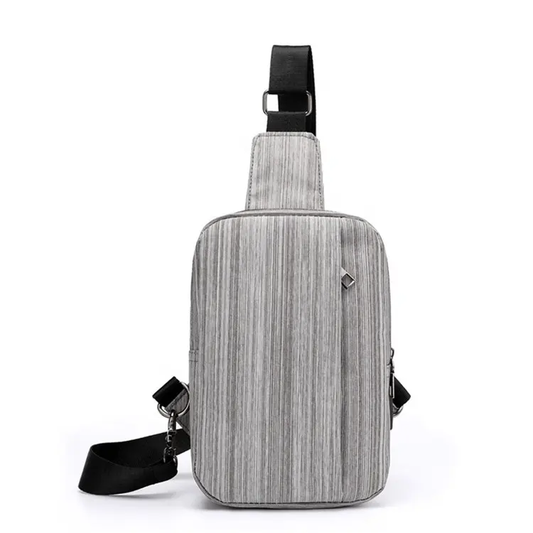 Fashion Large Capacity Travel Sports Front Cross Men Women Chest Shoulder Sling Backpack Bag with USB Charging Port
