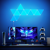 Paneles de Luces LED Triangulares Modernos RGB, 16 Millones de Colores, Control por WiFi y Aplicación, Luz de Pared para Sala de Juegos