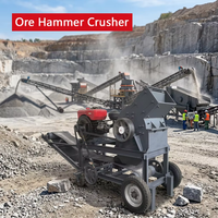 Concasseur à marteaux diesel mobile PE400x600 à succès, concasseur à percussion de roche 10t/h pour carrière, concasseur de gravier et de béton, concasseur à mâchoires