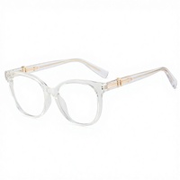 Monturas de anteojos redondos de alta calidad para mujer, gafas transparentes TR90 de diseñador de lujo, gafas de bloqueo de luz azul para mujer